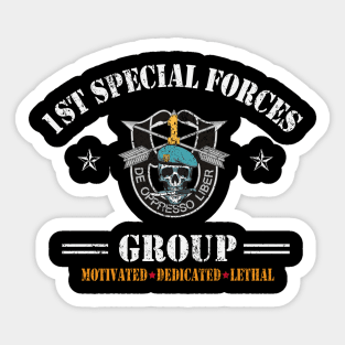 US Army 1st Special Forces Group Motivated Dedicated Lethal De Oppresso Liber SFG - Gift for Veterans Day 4th of July or Patriotic Memorial Day Sticker